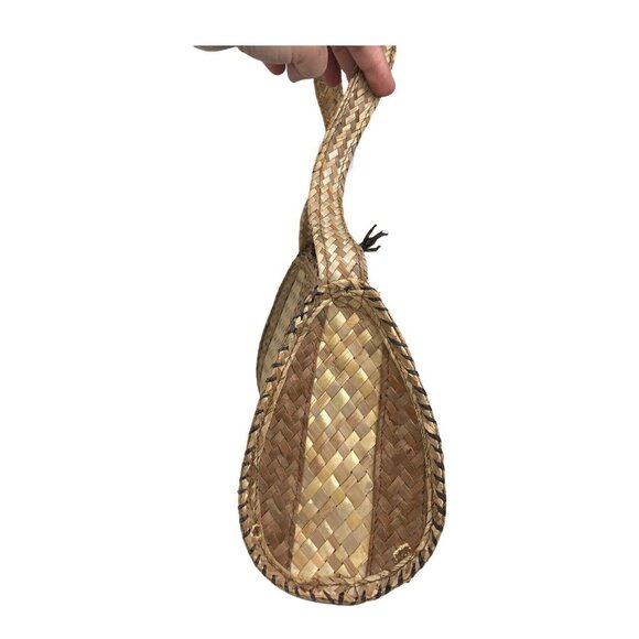 Vintage Woven Straw Purse Floral Festival Raffia Corn Husk Shoulder Bag Flowers - Picture 3 of 10